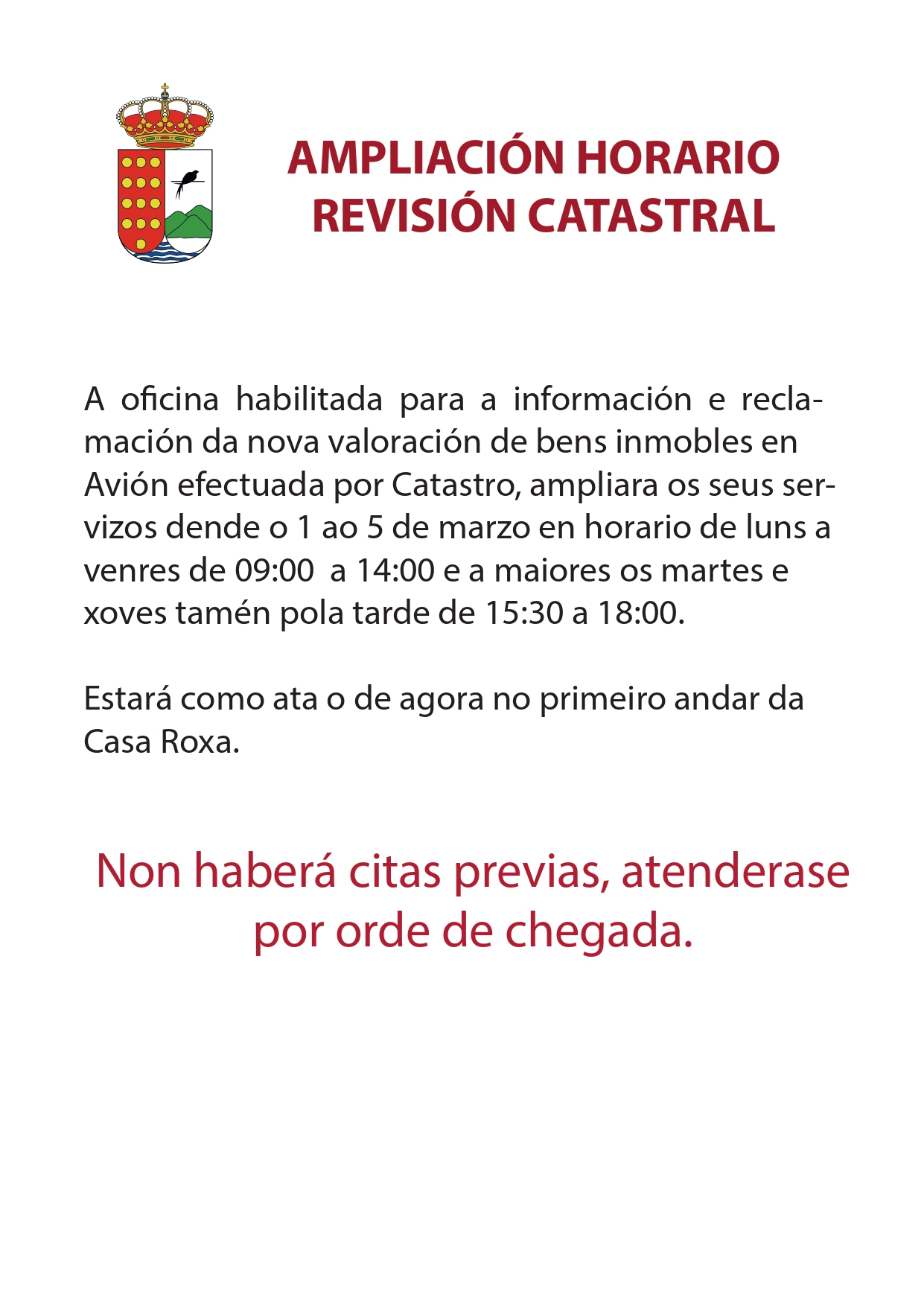 Ampliación Horario Revisión Catastral