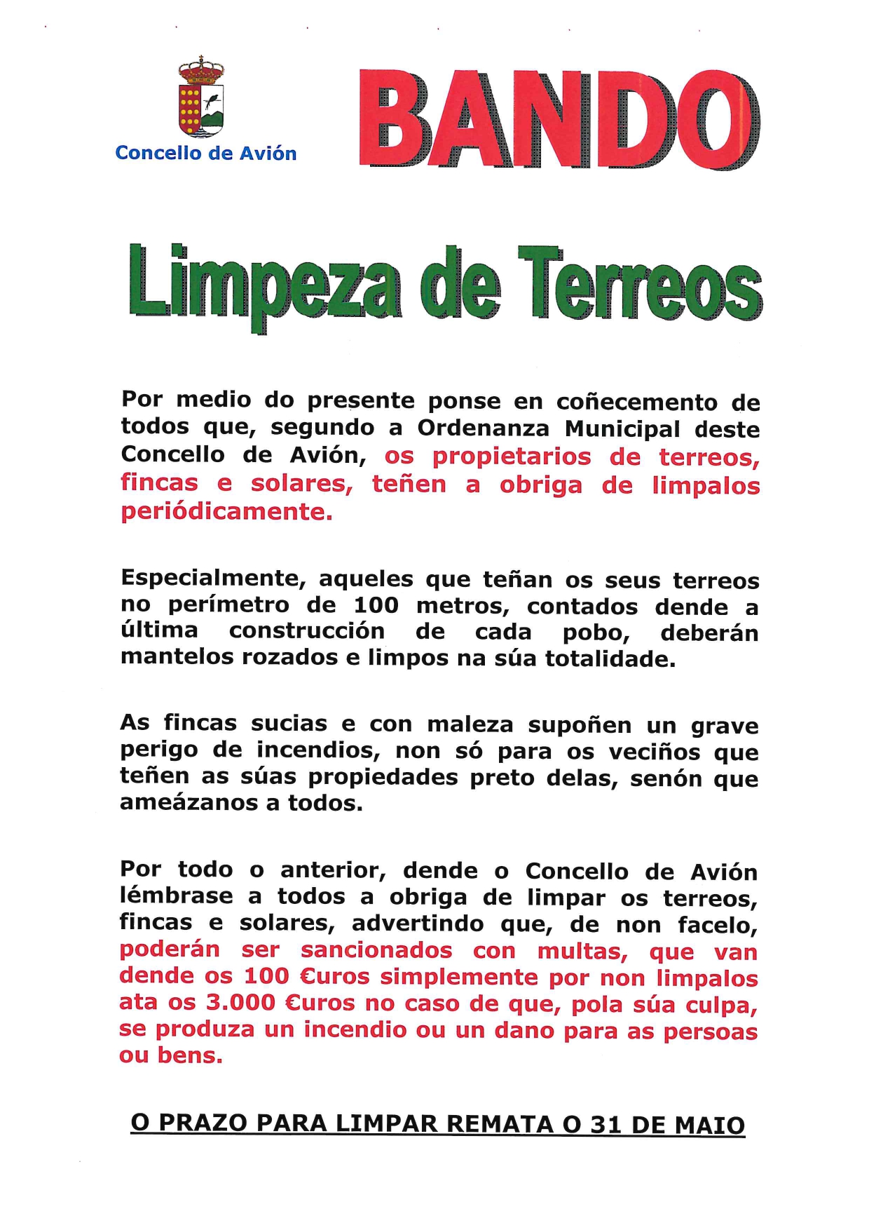 Bando-Limpieza de Terrenos