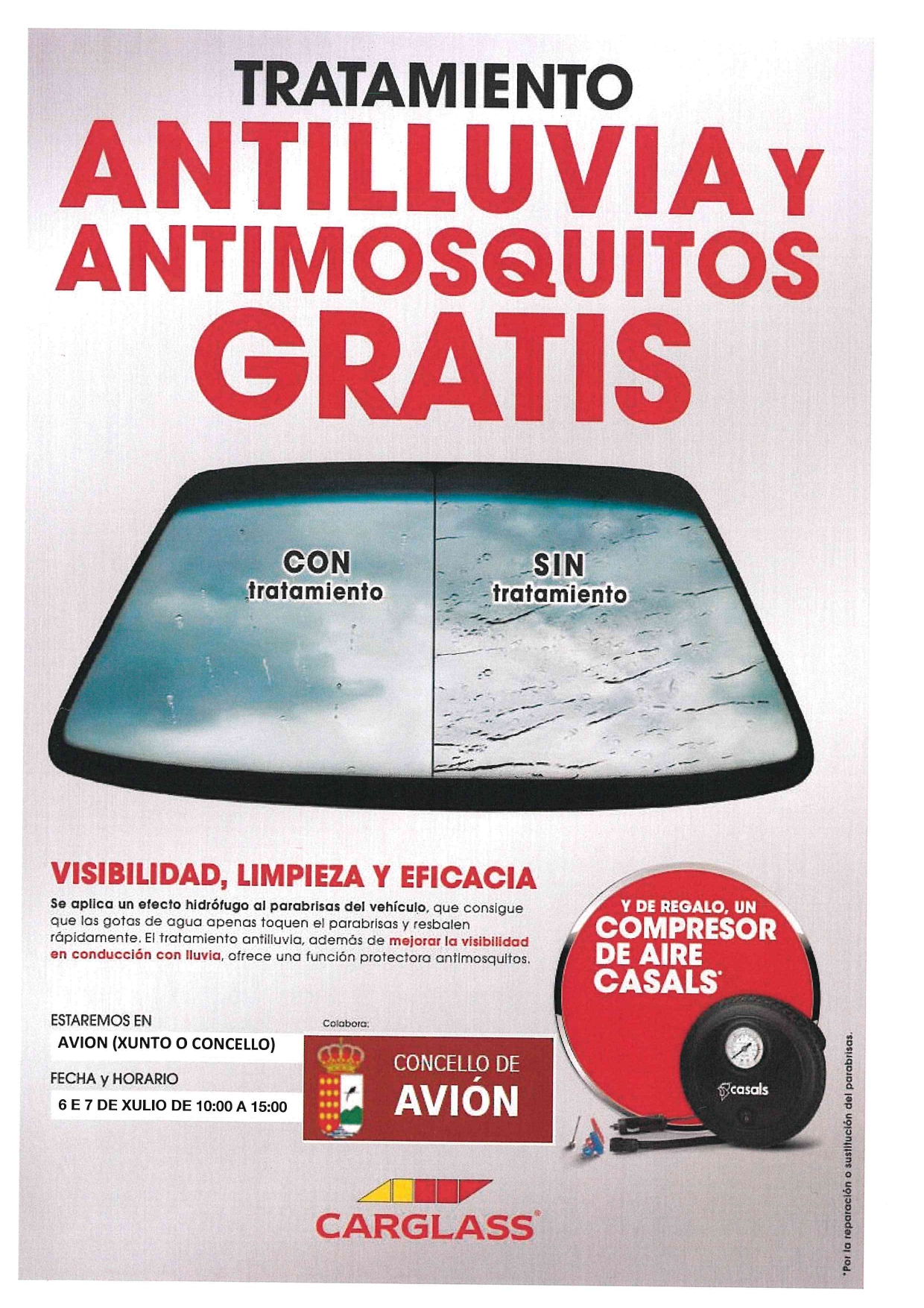 Carglass regala un tratamiento antilluvia que mejora la