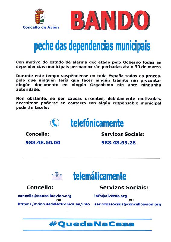 Ayuntamiento de Avión - Cierre de las dependecias municipales